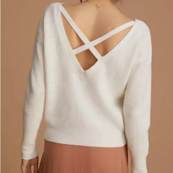 ANTHROPOLOGIE MAEVE CROSS BACK SWEATER - Picture 3 of 11